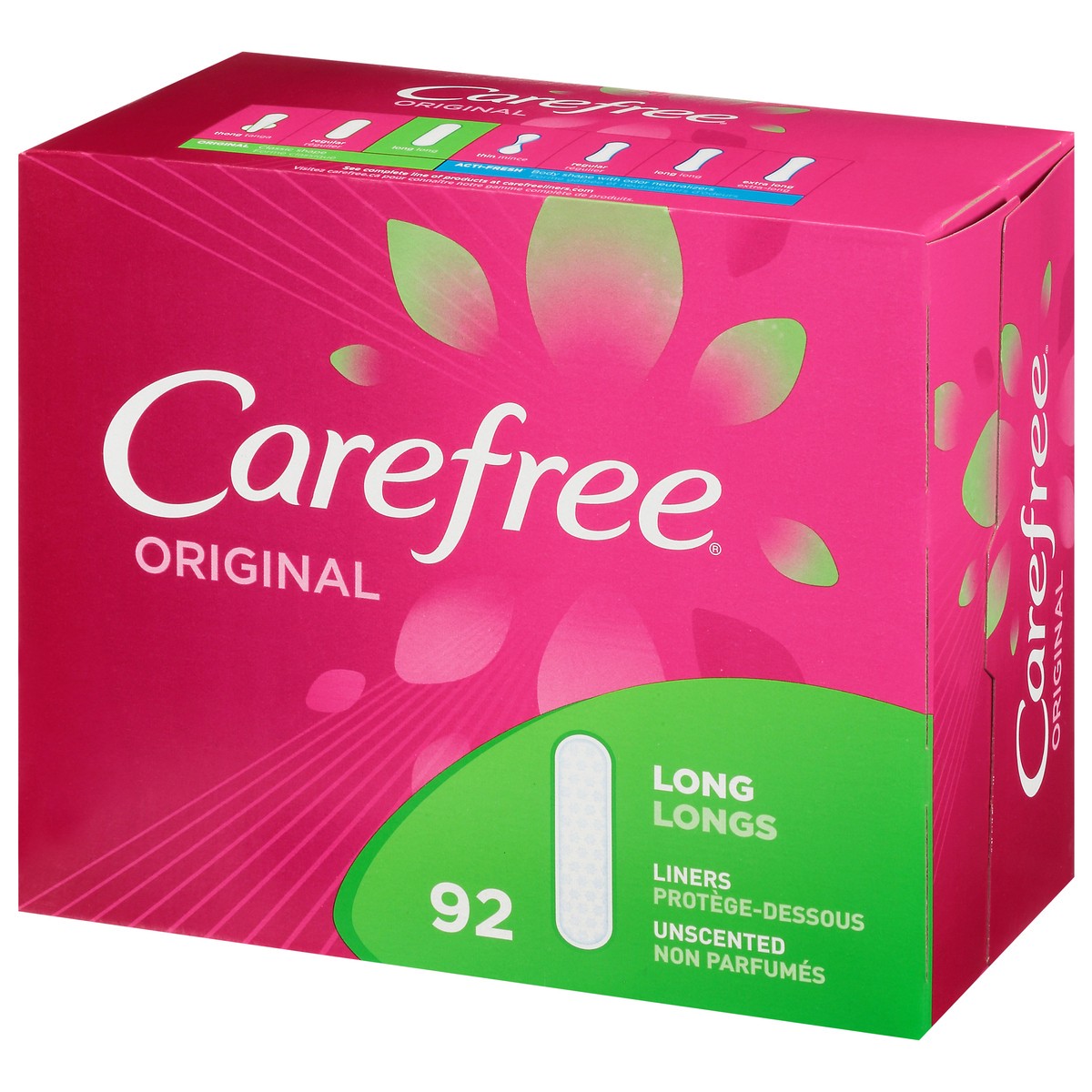 slide 9 of 10, Carefree Original Long Unscented Liners 92 ea Box, 92 ct