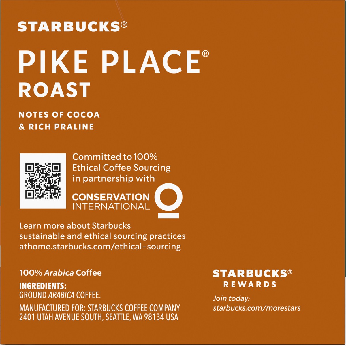 slide 6 of 9, Starbucks K-Cup Coffee Pods, Medium Roast Coffee, Pike Place Roast For Keurig Coffee Makers, 100% Arabica, 1 Box - 10 ct, 10 ct
