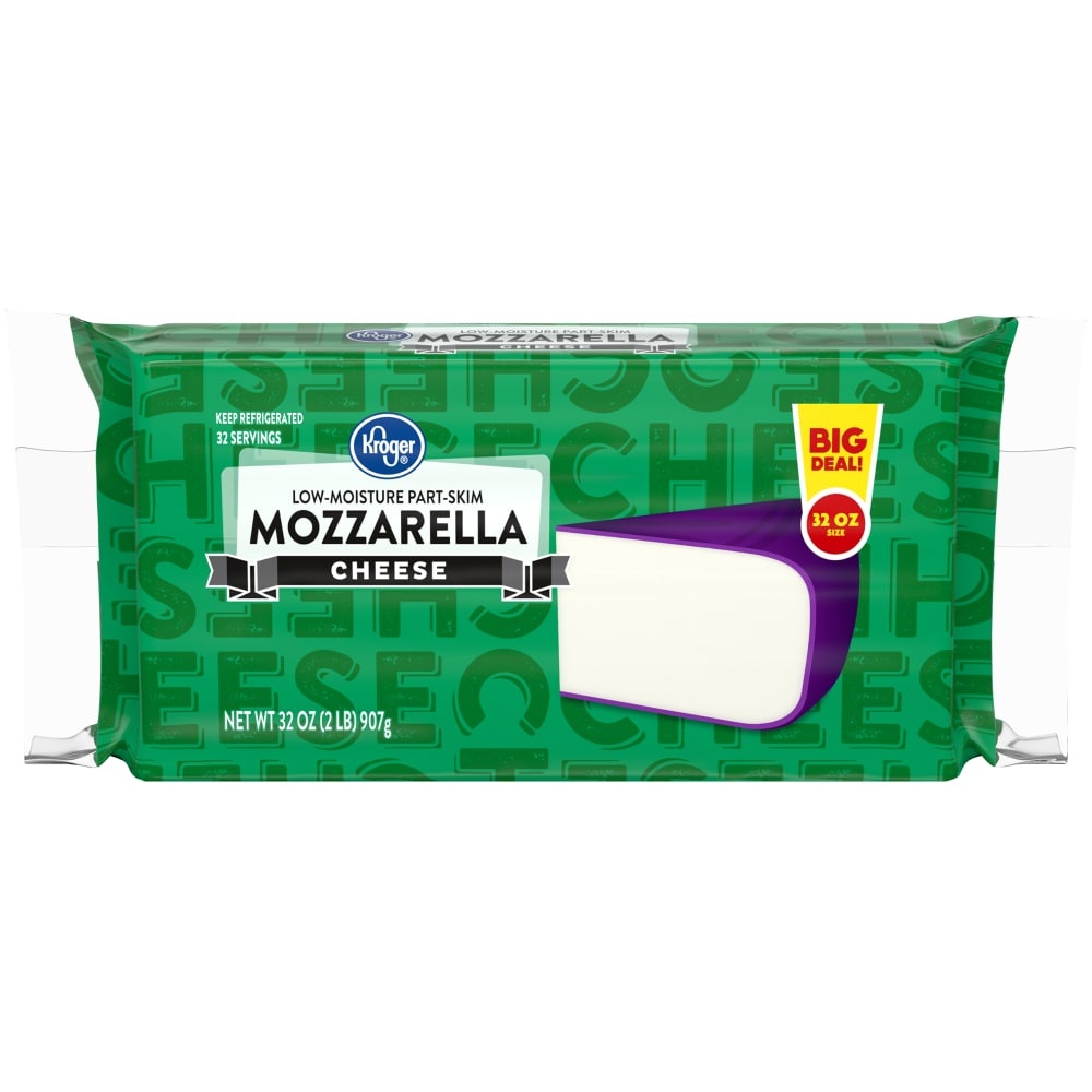 slide 1 of 1, Kroger Mozzarella Cheese Bar, 32 oz