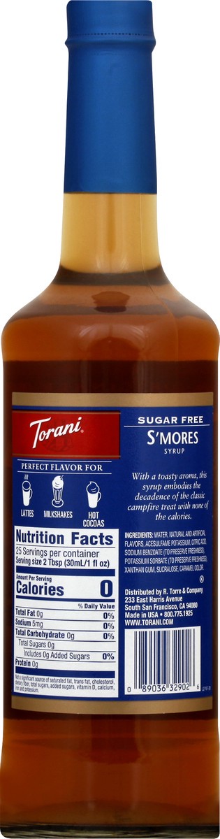 slide 10 of 13, Torani Sugar Free S'mores Syrup 25.4 oz, 25.4 fl oz