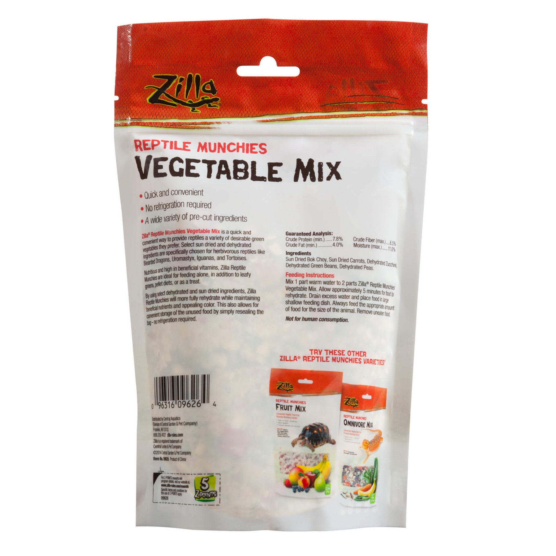 slide 4 of 7, Zilla Reptile Munchies Vegetable Mix 4 Ounces, 1 ct