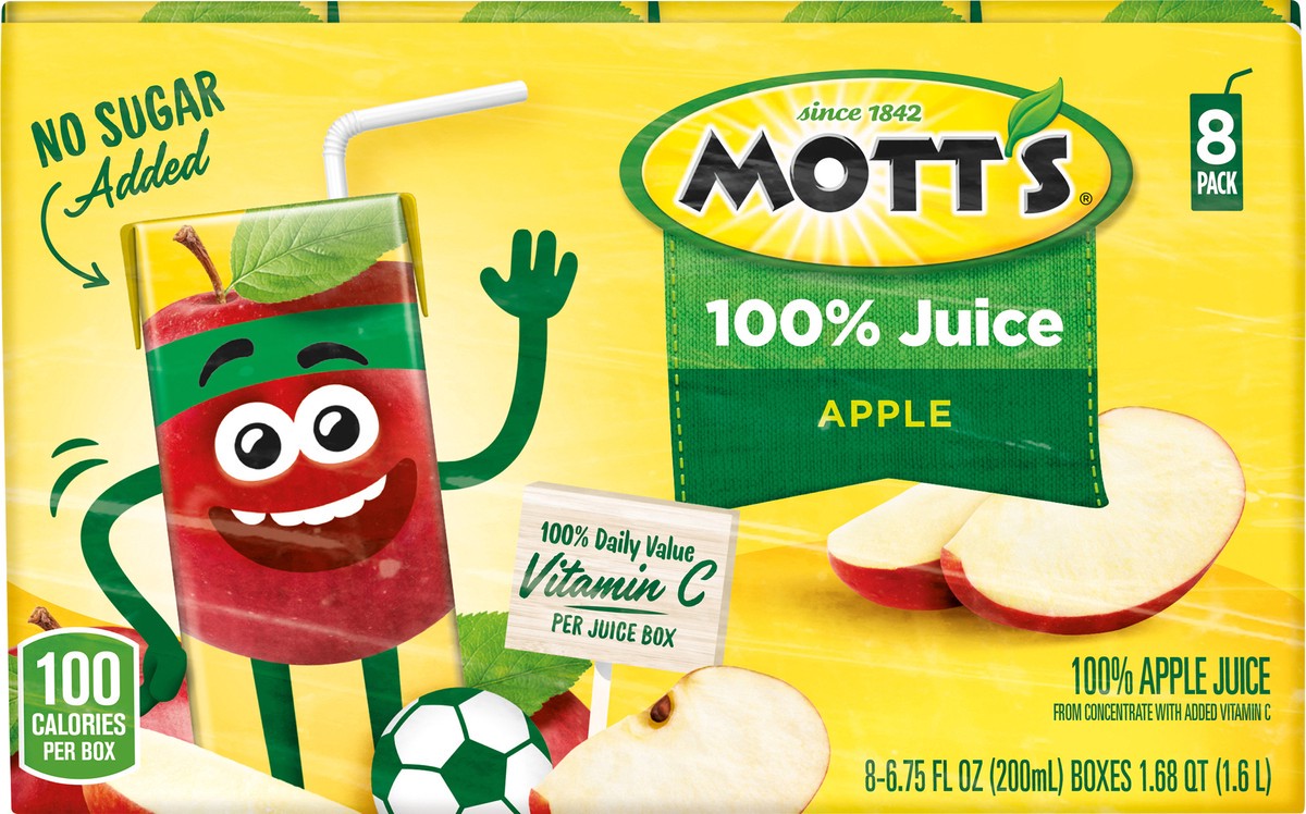 slide 3 of 7, Mott's 100% Original Apple Juice- 8 ct, 8 ct; 6.75 fl oz