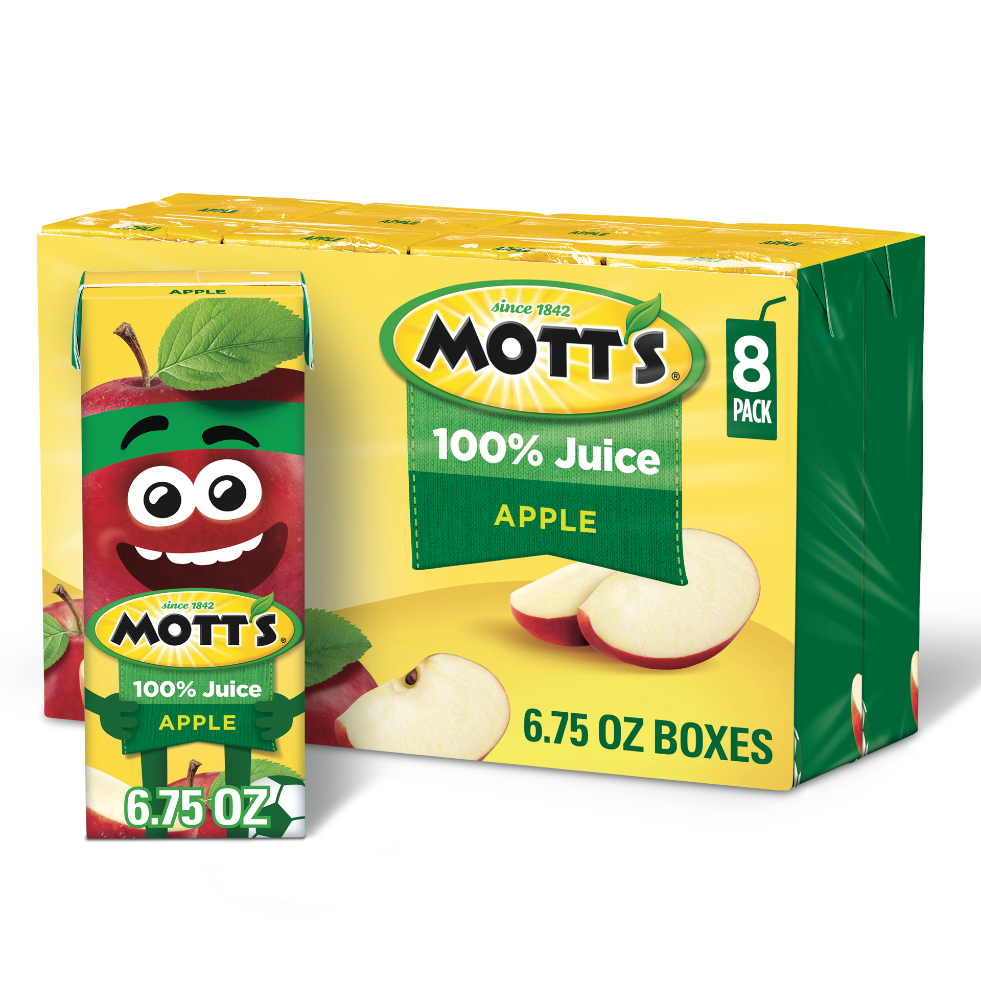 slide 1 of 7, Mott's 100% Original Apple Juice- 8 ct, 8 ct; 6.75 fl oz
