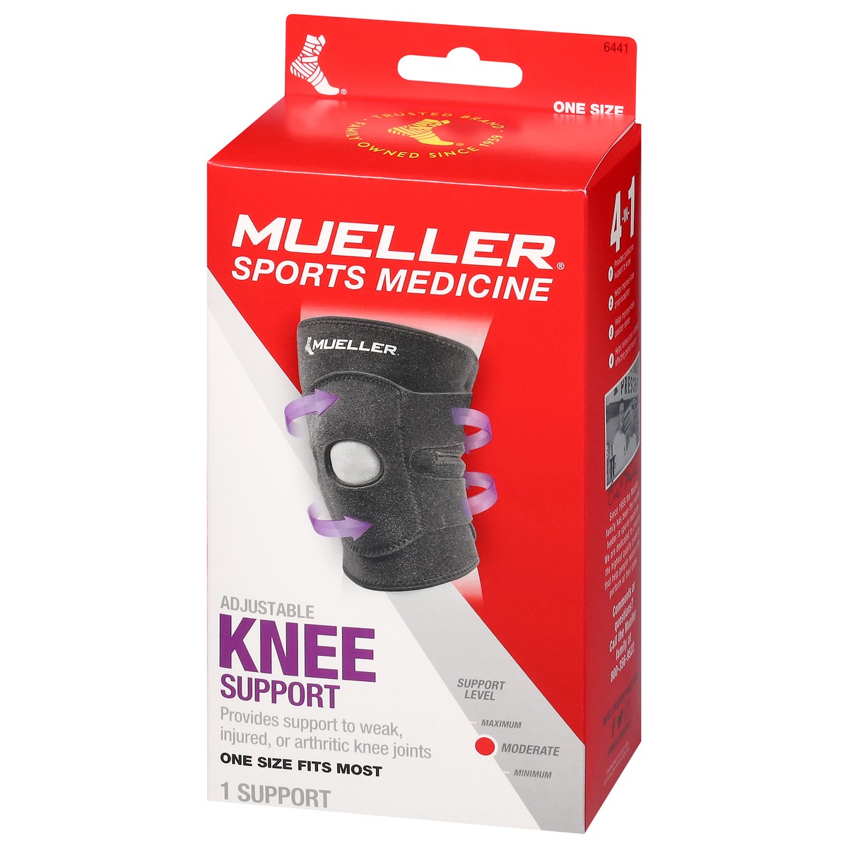 slide 7 of 11, Mueller Adjustable Knee Support One Size 1 ea, 1 ct