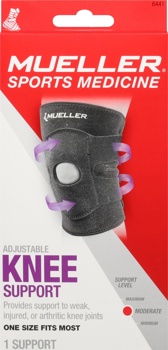 slide 10 of 11, Mueller Adjustable Knee Support One Size 1 ea, 1 ct