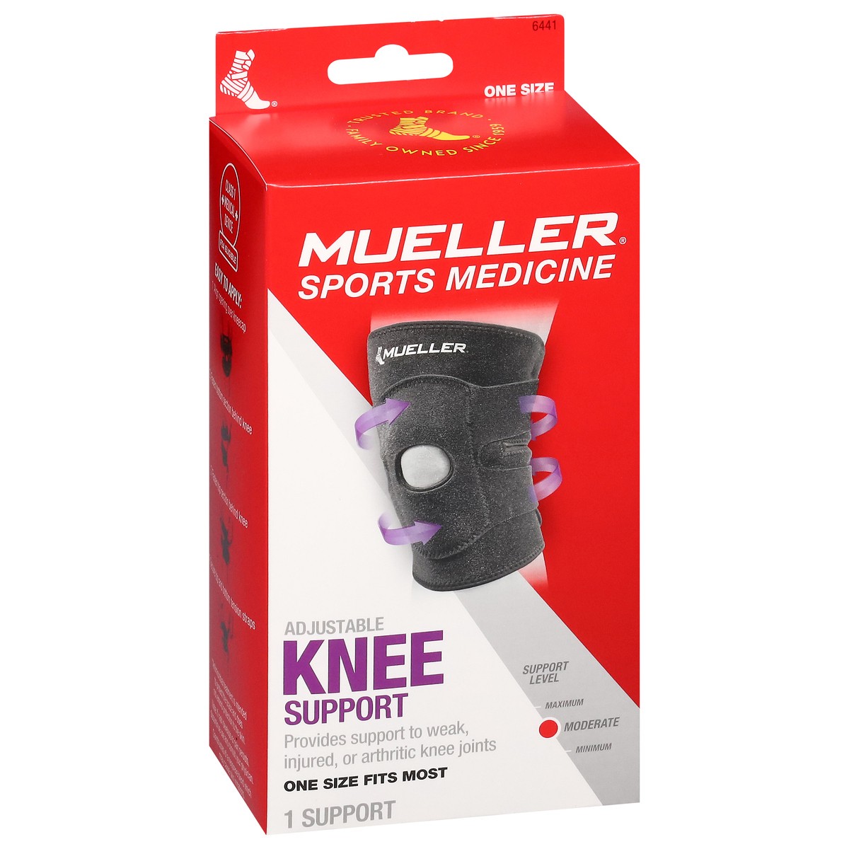 slide 9 of 11, Mueller Adjustable Knee Support One Size 1 ea, 1 ct