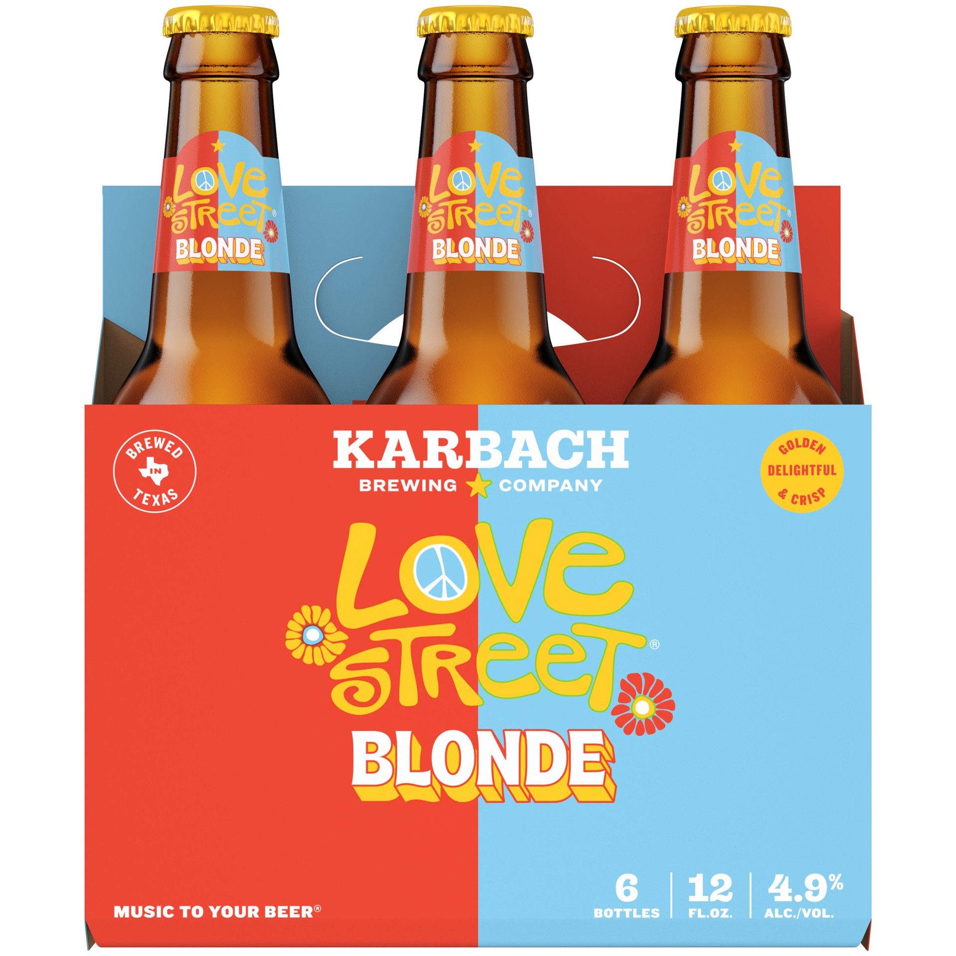 slide 1 of 7, Karbach Brewing Company Love Street Blonde Craft Beer, 6 Pack Beer, 12 FL OZ Bottles, 72 fl oz