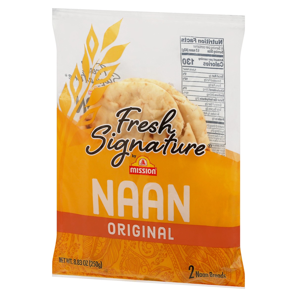 slide 4 of 9, Mission Fresh Signature Original Naan Bread 2 ea Bag, 2 ct