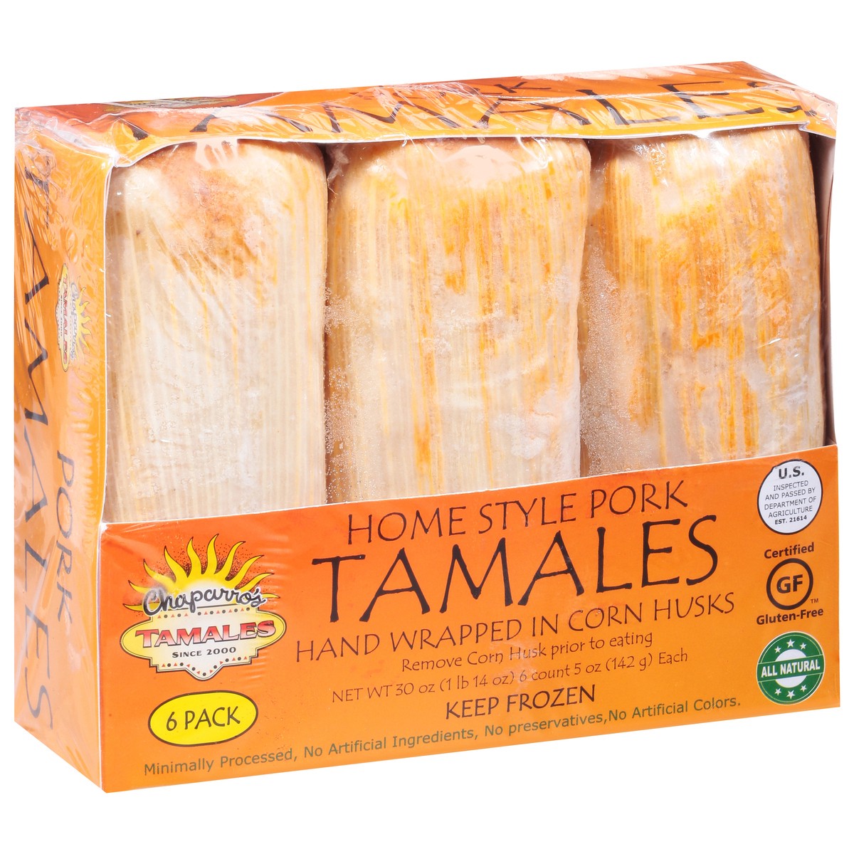 slide 8 of 9, Chaparros Tamales Home Style Pork Tamales 6 ea, 6 ct