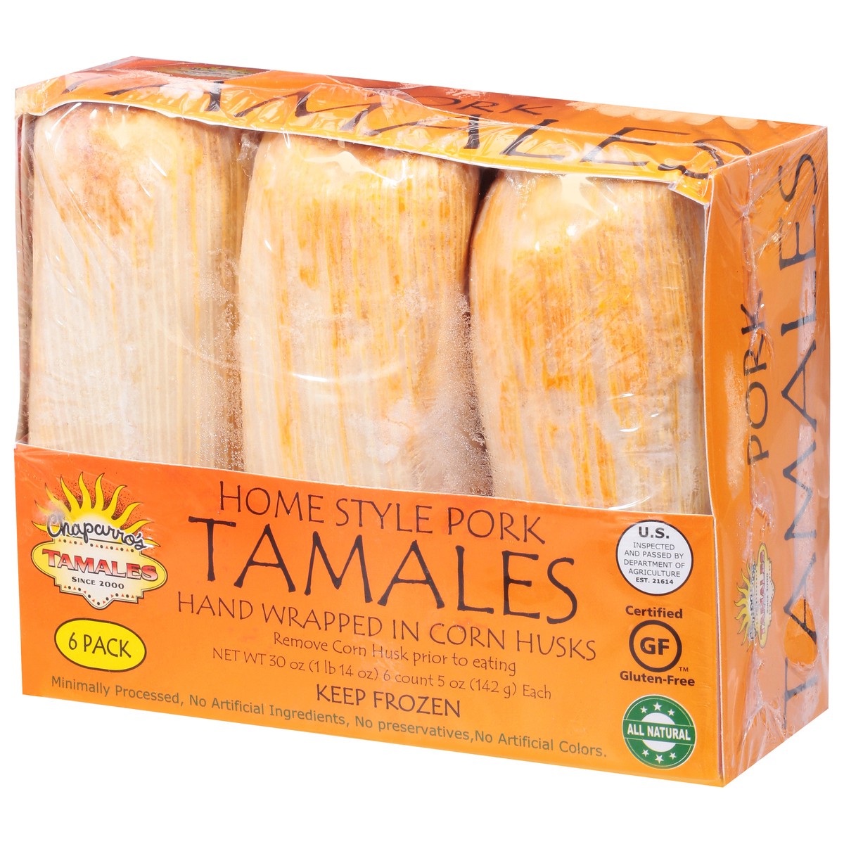 slide 2 of 9, Chaparros Tamales Home Style Pork Tamales 6 ea, 6 ct