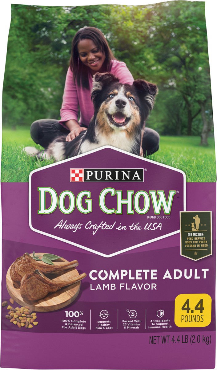 slide 6 of 15, Dog Chow Purina Dog Chow Complete Adult Dry Dog Food Kibble With Lamb Flavor, 4.4 lb