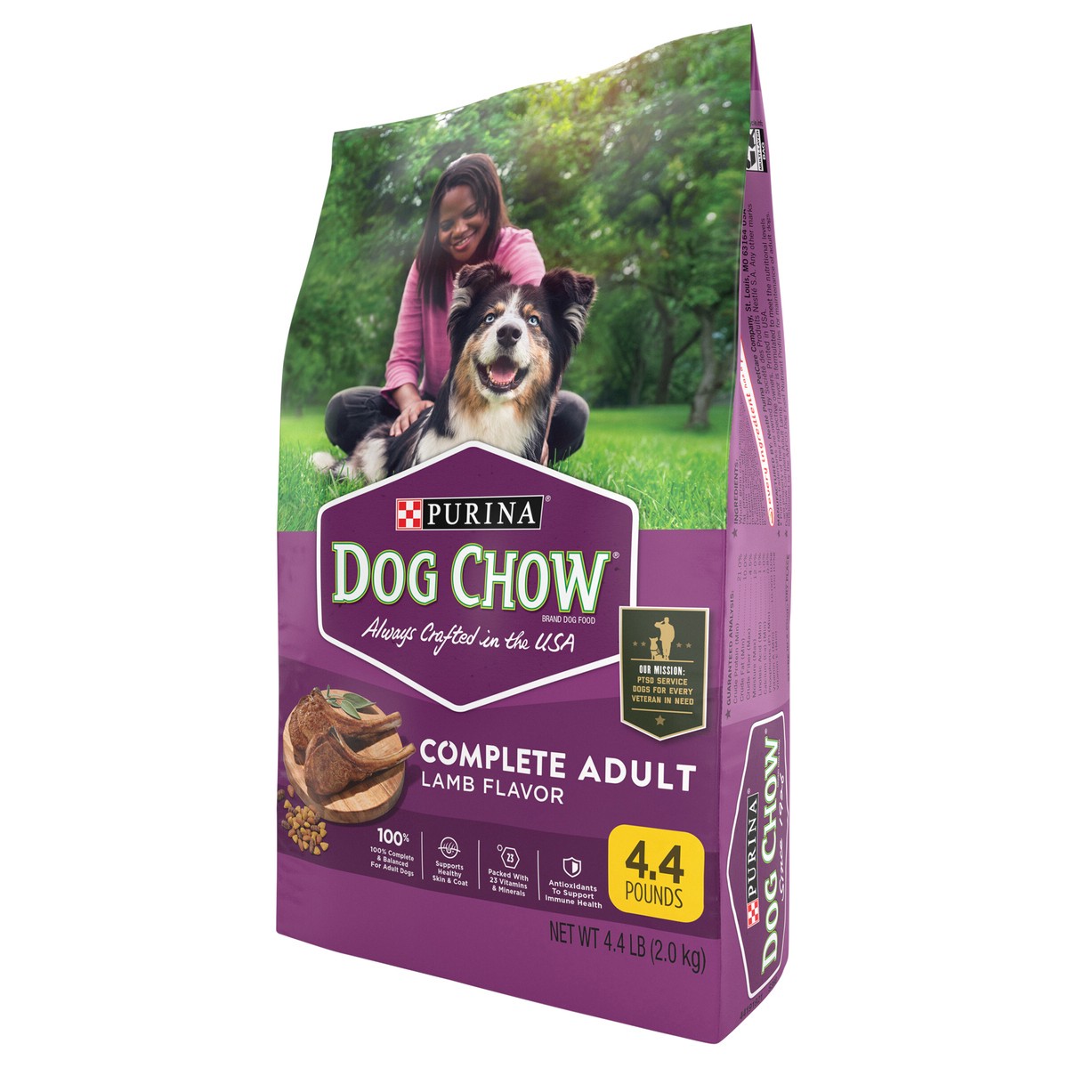 slide 12 of 15, Dog Chow Purina Dog Chow Complete Adult Dry Dog Food Kibble With Lamb Flavor, 4.4 lb