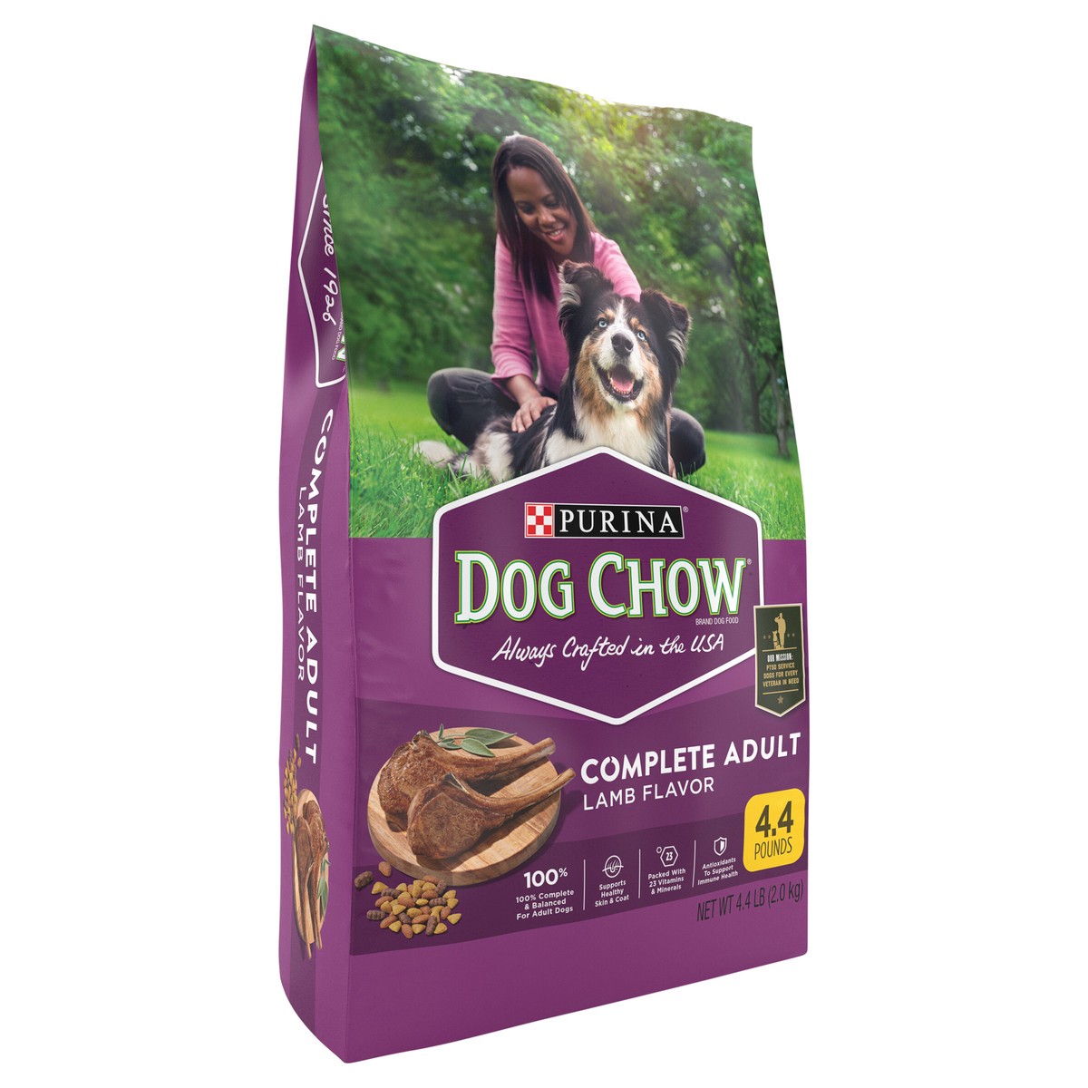 slide 3 of 15, Dog Chow Purina Dog Chow Complete Adult Dry Dog Food Kibble With Lamb Flavor, 4.4 lb