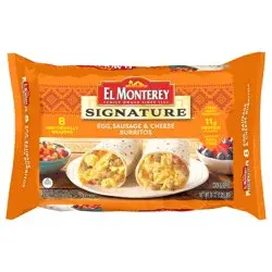 El Monterey Signature Egg Sausage & Cheese Breakfast Burritos - 8 Count