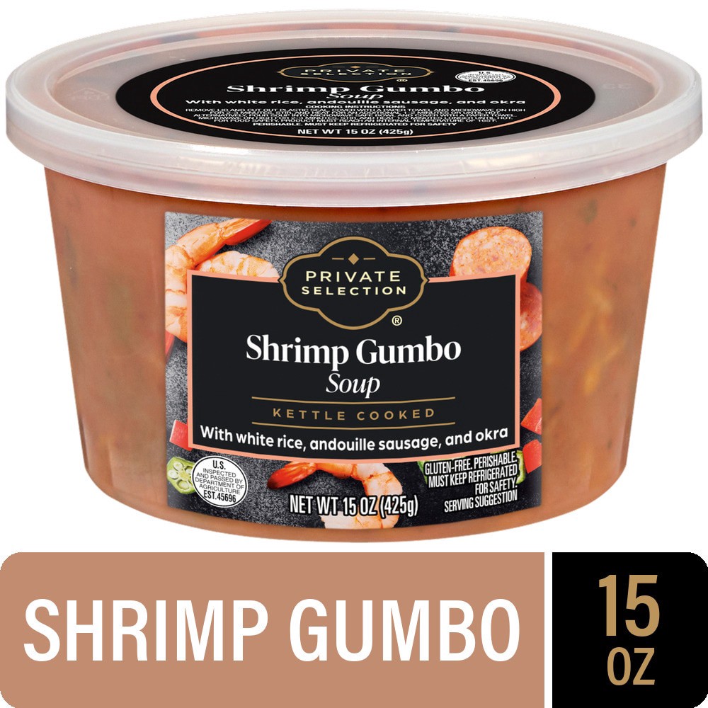slide 1 of 1, Private Selection® Shrimp Gumbo Soup, 15 oz