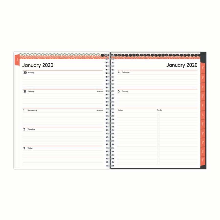 slide 3 of 4, Blue Sky Weekly/Monthly Planner, 8-1/2'' X 11'', Chella, January To December 2020, 1 ct