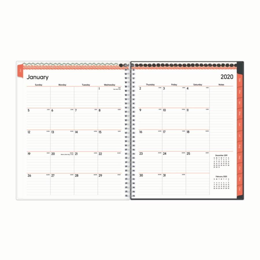 slide 4 of 4, Blue Sky Weekly/Monthly Planner, 8-1/2'' X 11'', Chella, January To December 2020, 1 ct