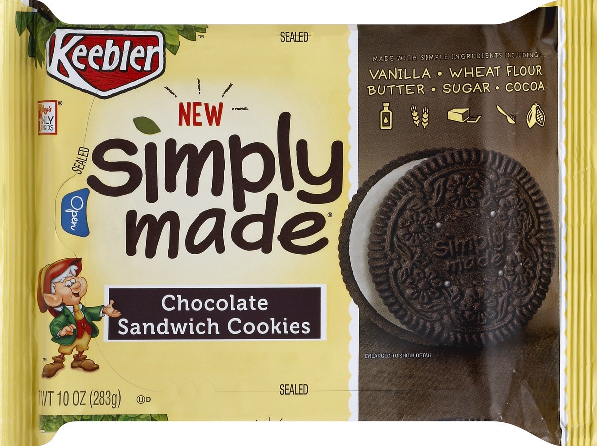 slide 5 of 6, Keebler New Simply Made Chocolate Sandwich Cookies, 10 oz