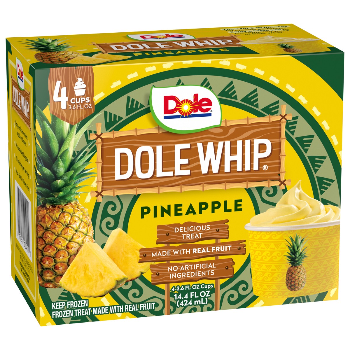 slide 10 of 10, Dole Whip Frozen Treat, Pineapple, 4-3.6 Fl Oz, 4 ct; 3.6 oz