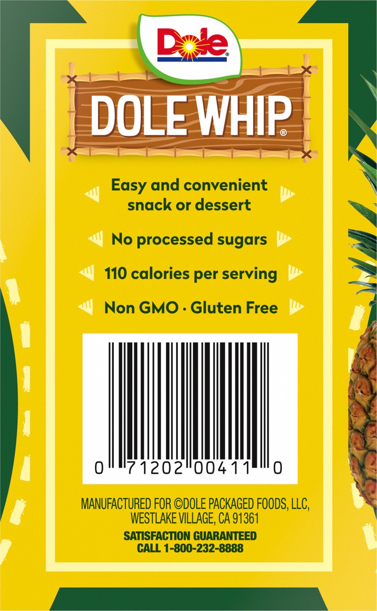 slide 5 of 10, Dole Whip Frozen Treat, Pineapple, 4-3.6 Fl Oz, 4 ct; 3.6 oz