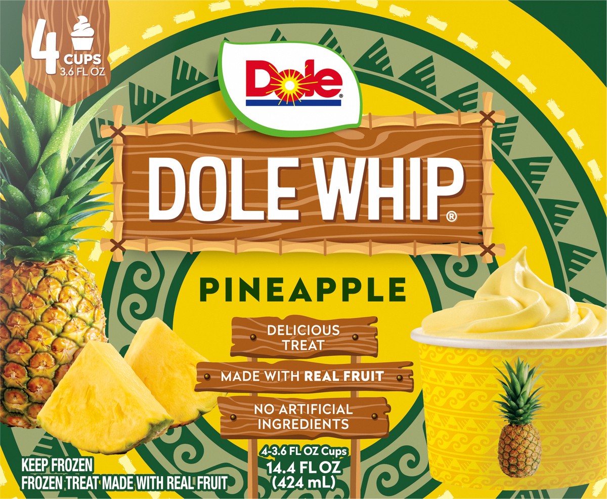 slide 9 of 10, Dole Whip Frozen Treat, Pineapple, 4-3.6 Fl Oz, 4 ct; 3.6 oz