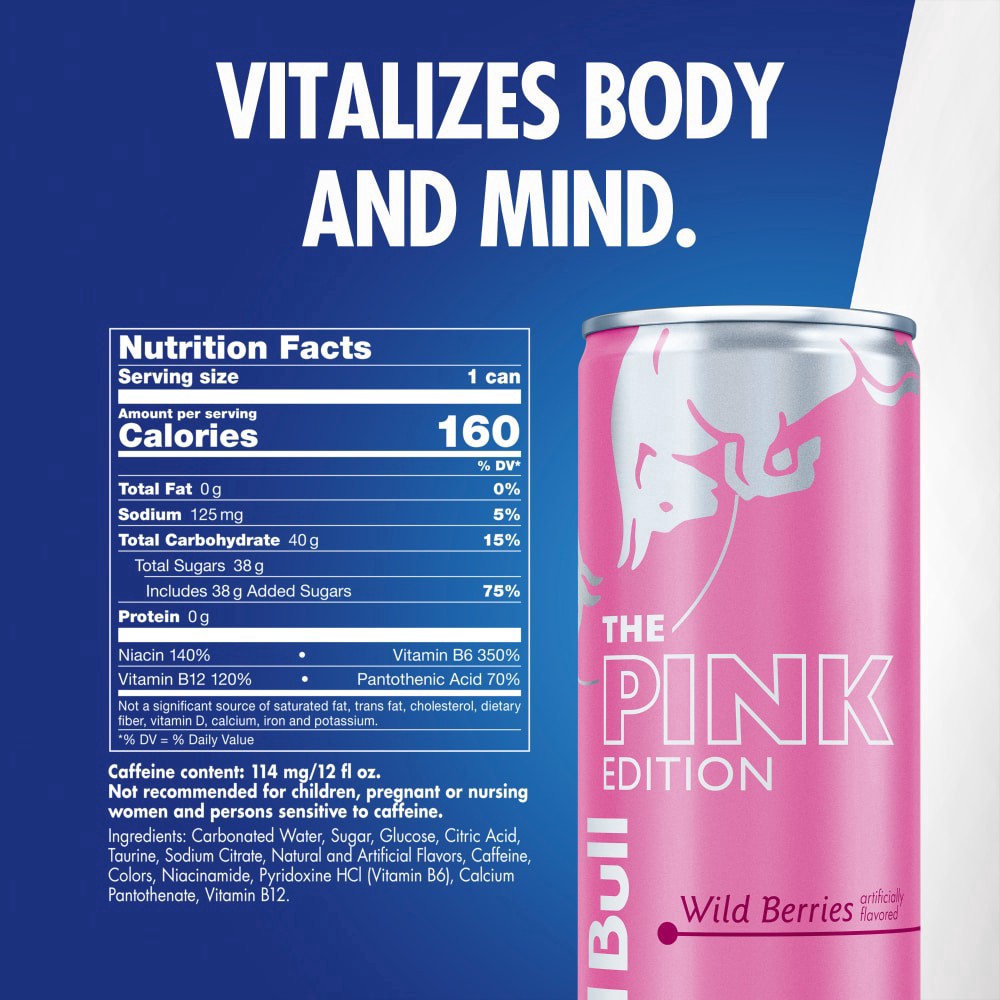 slide 4 of 6, Red Bull Pink Edition, 12 oz