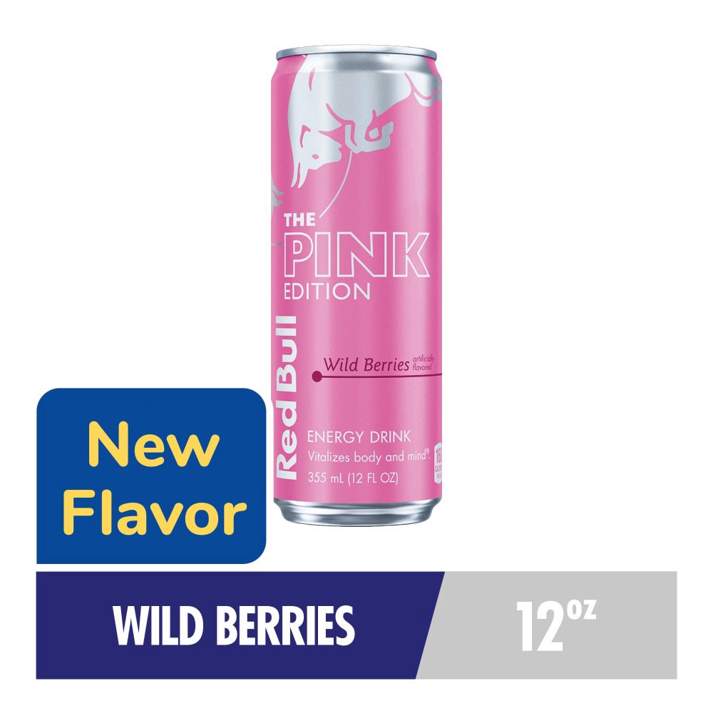 slide 1 of 6, Red Bull Pink Edition, 12 oz