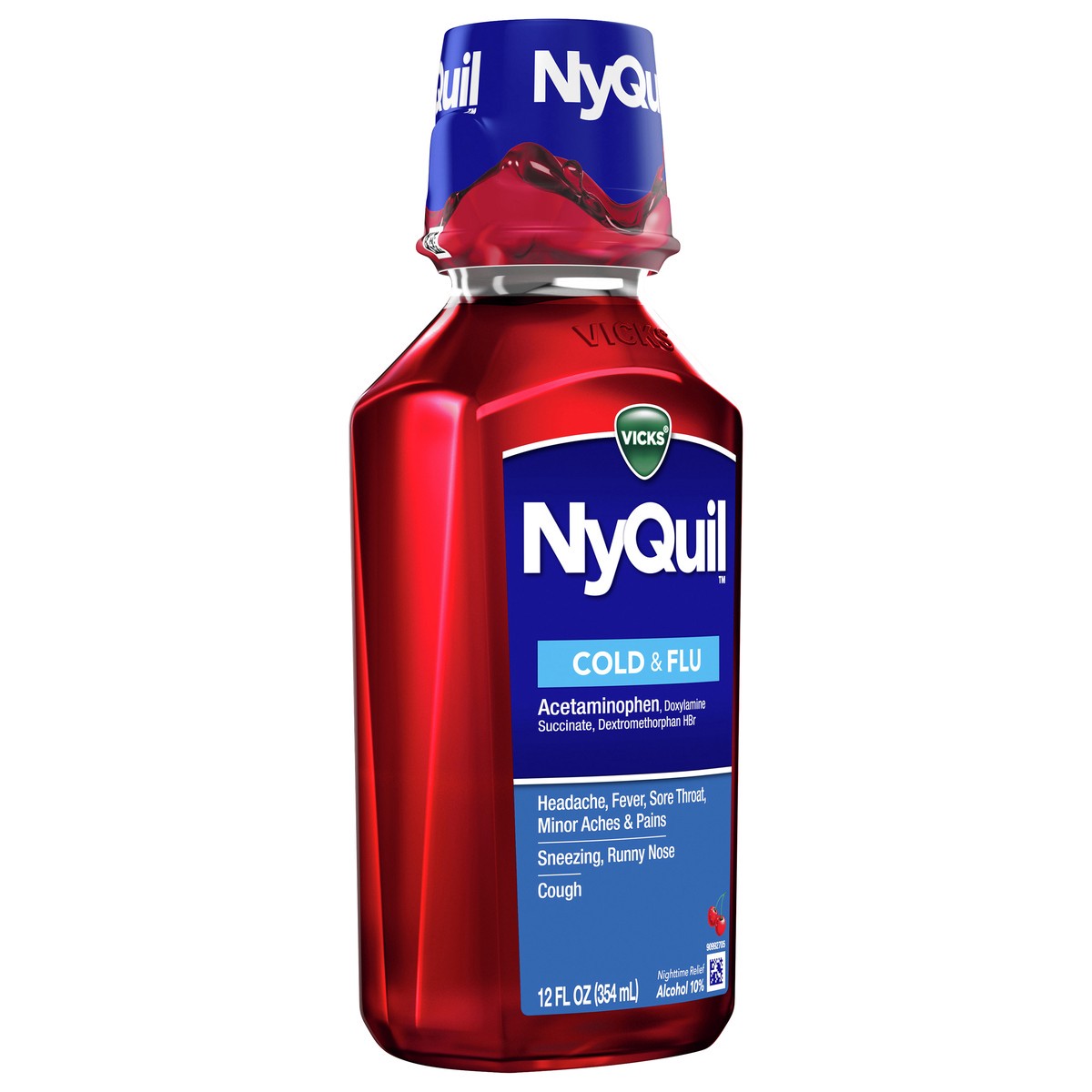 slide 2 of 5, Vicks NyQuil Cold & Flu Medicine Liquid - Cherry - 12 fl oz, 12 fl oz