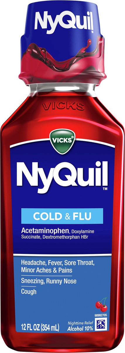 slide 5 of 5, Vicks NyQuil Cold & Flu Medicine Liquid - Cherry - 12 fl oz, 12 fl oz
