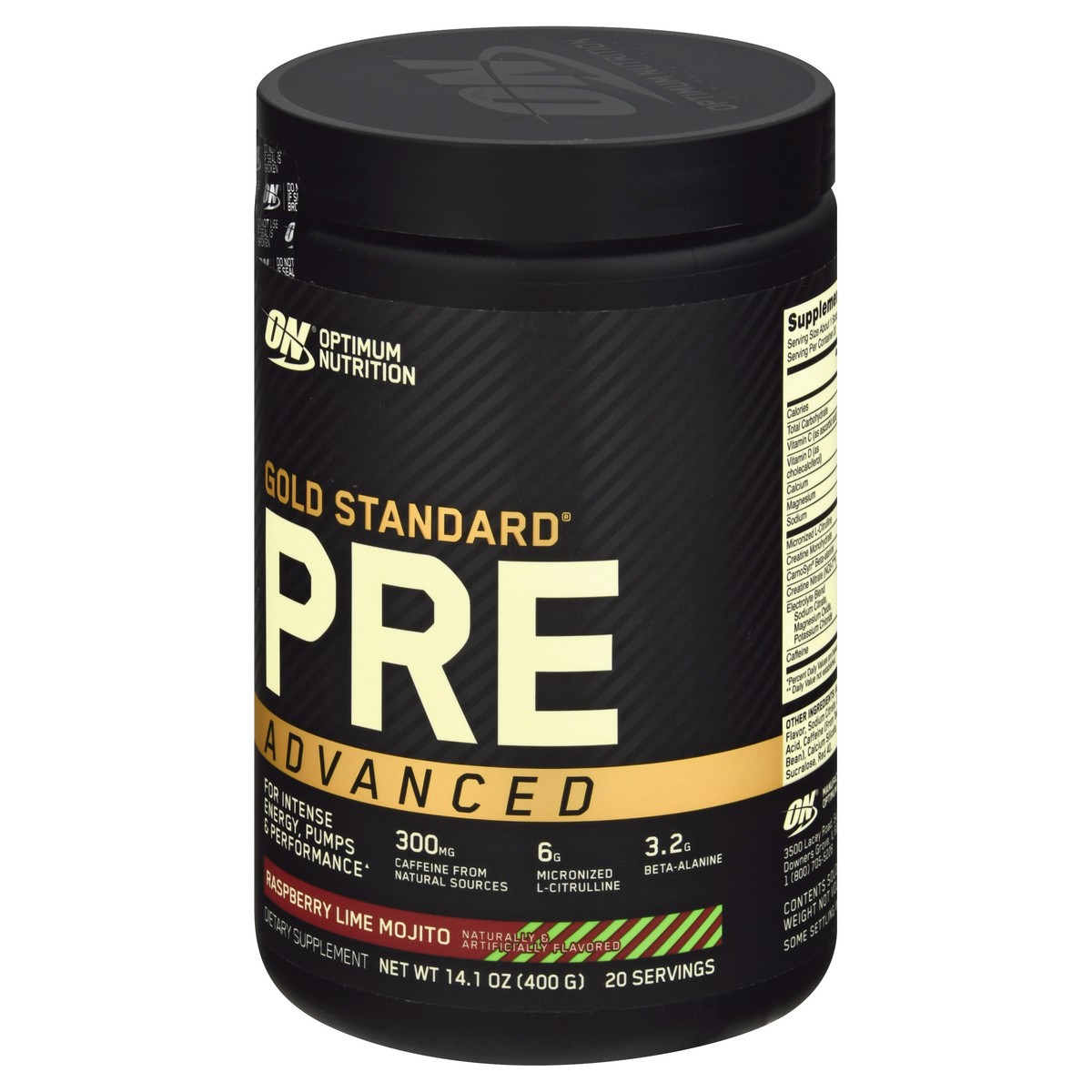 slide 4 of 12, Optimum Nutrition Gold Standard Advanced Raspberry Lime Mojito Pre-Workout 14.1 oz, 14.1 oz