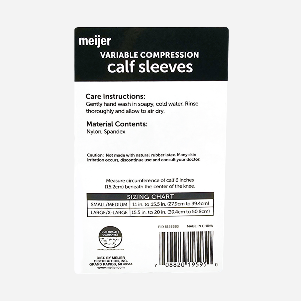 slide 8 of 17, Meijer Calf Compression Sleeve L/Xl, LG/XL