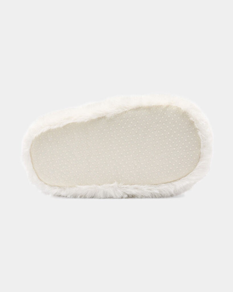 slide 4 of 6, Carter's Girls Fuzzy Bow Slippers - Cream/Pink Ivory XS, 1 ct