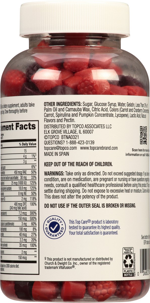slide 3 of 9, TopCare Health Women's Mixed Berry Flavors Multivitamin 150 Adult Gummies, 150 ct