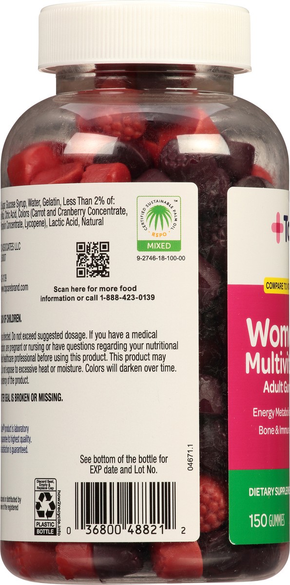 slide 7 of 9, TopCare Health Women's Mixed Berry Flavors Multivitamin 150 Adult Gummies, 150 ct