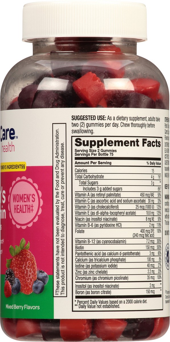 slide 4 of 9, TopCare Health Women's Mixed Berry Flavors Multivitamin 150 Adult Gummies, 150 ct