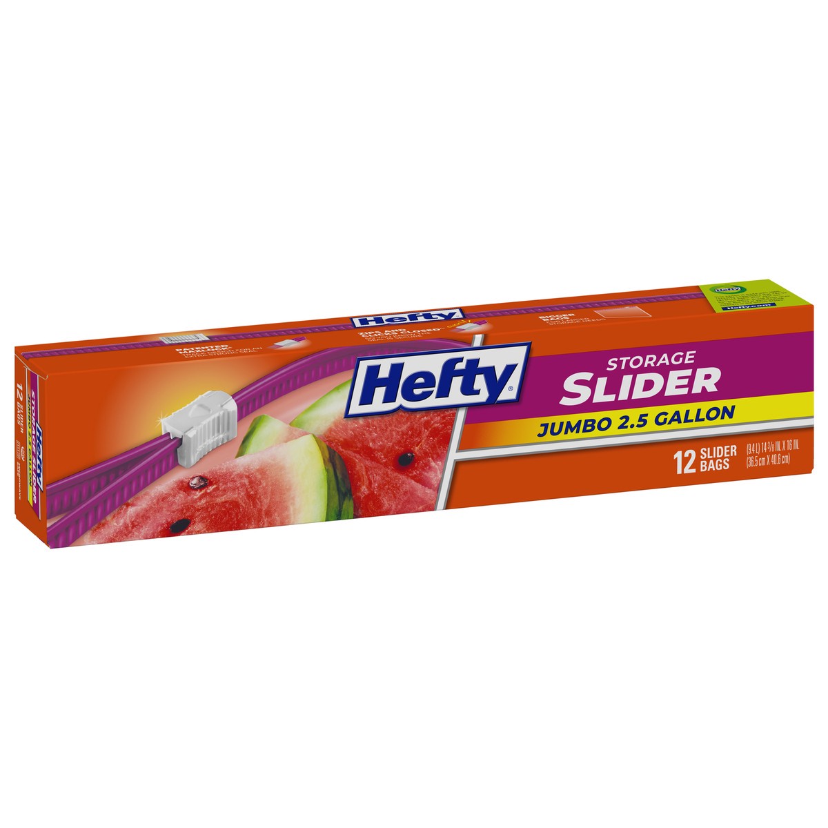 slide 3 of 9, Hefty 2.5 Gallon Storage Slider Bags Jumbo 12 ea, 12 ct