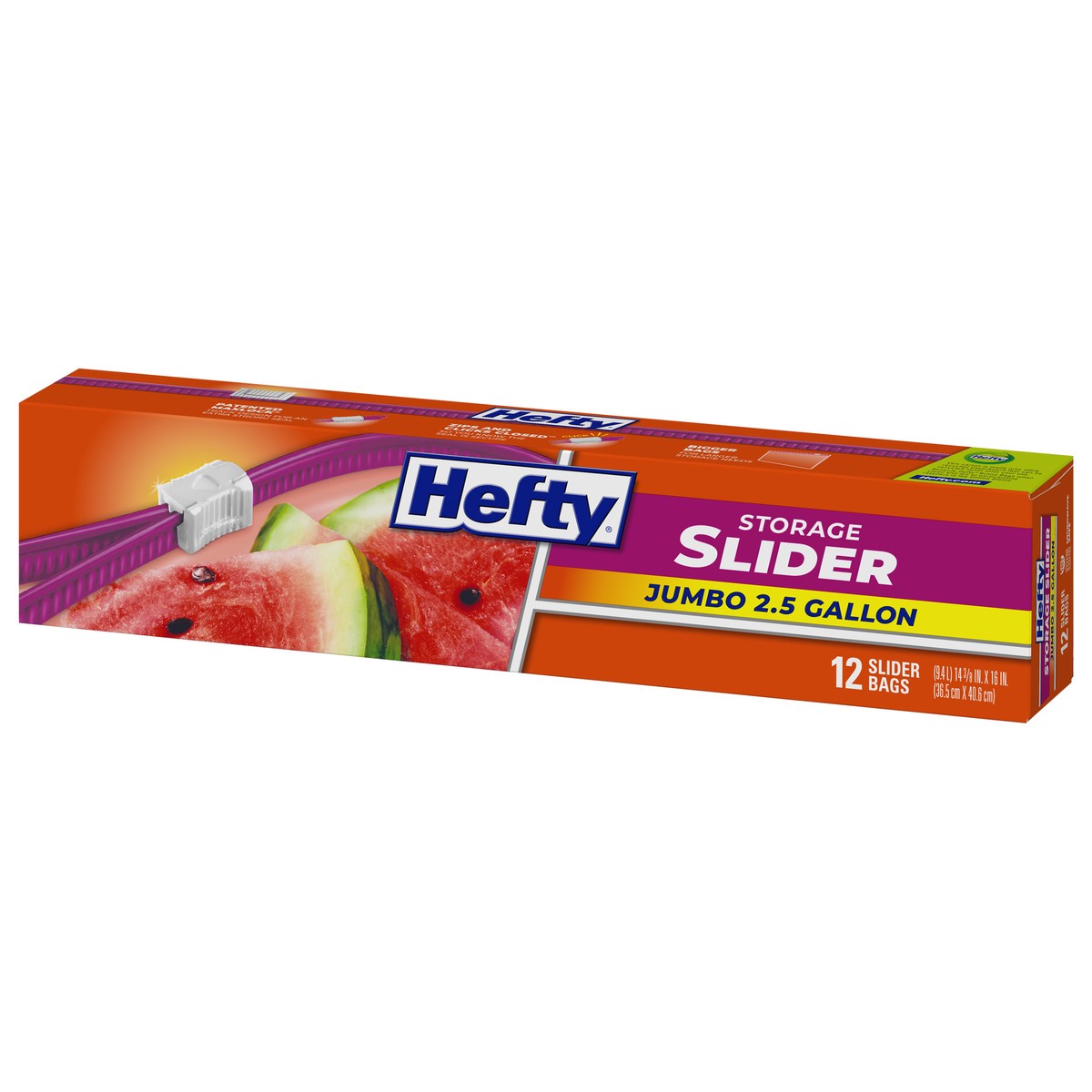 slide 2 of 9, Hefty 2.5 Gallon Storage Slider Bags Jumbo 12 ea, 12 ct