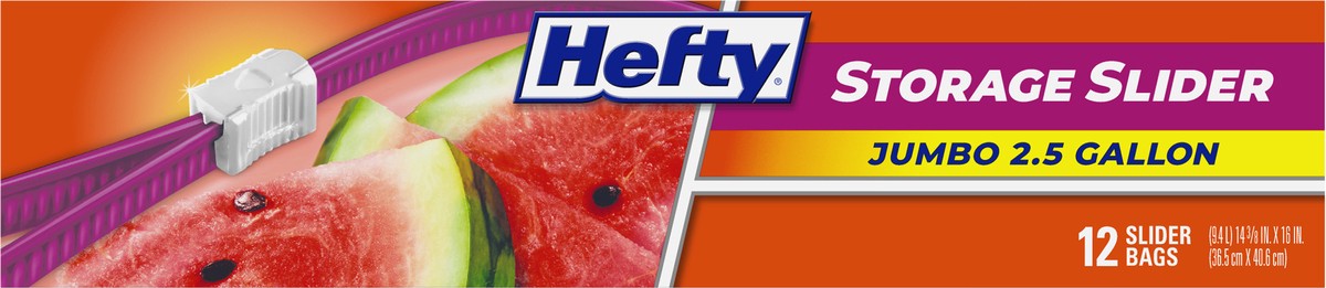 slide 5 of 9, Hefty 2.5 Gallon Storage Slider Bags Jumbo 12 ea, 12 ct