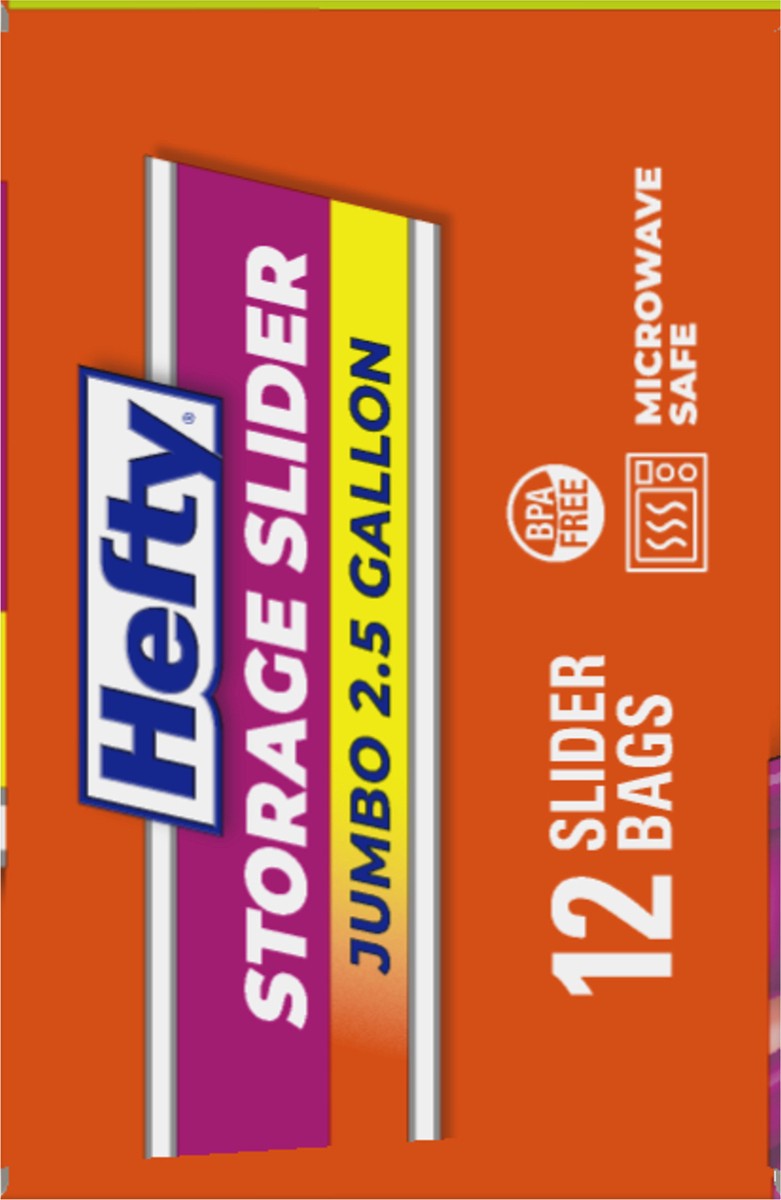 slide 8 of 9, Hefty 2.5 Gallon Storage Slider Bags Jumbo 12 ea, 12 ct