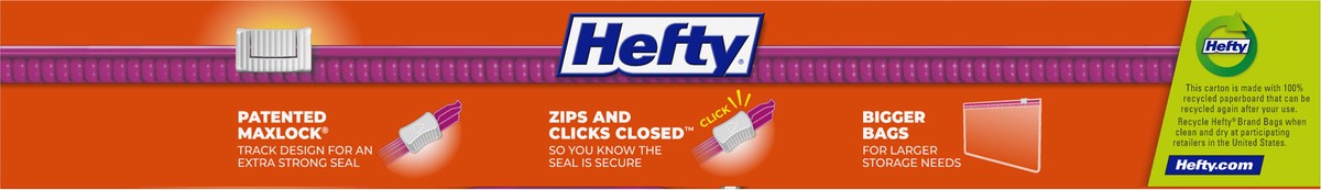 slide 9 of 9, Hefty 2.5 Gallon Storage Slider Bags Jumbo 12 ea, 12 ct