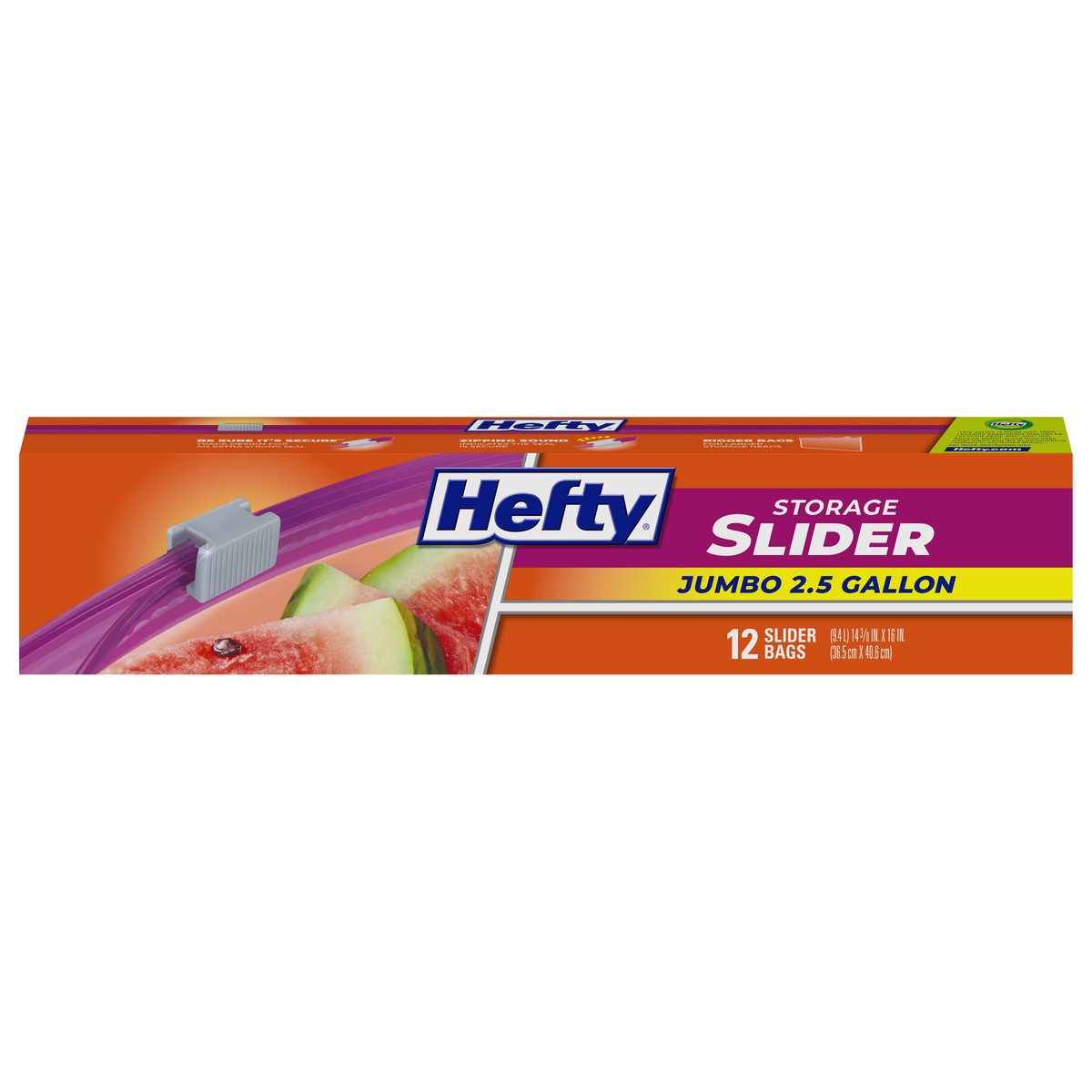 slide 1 of 9, Hefty 2.5 Gallon Storage Slider Bags Jumbo 12 ea, 12 ct