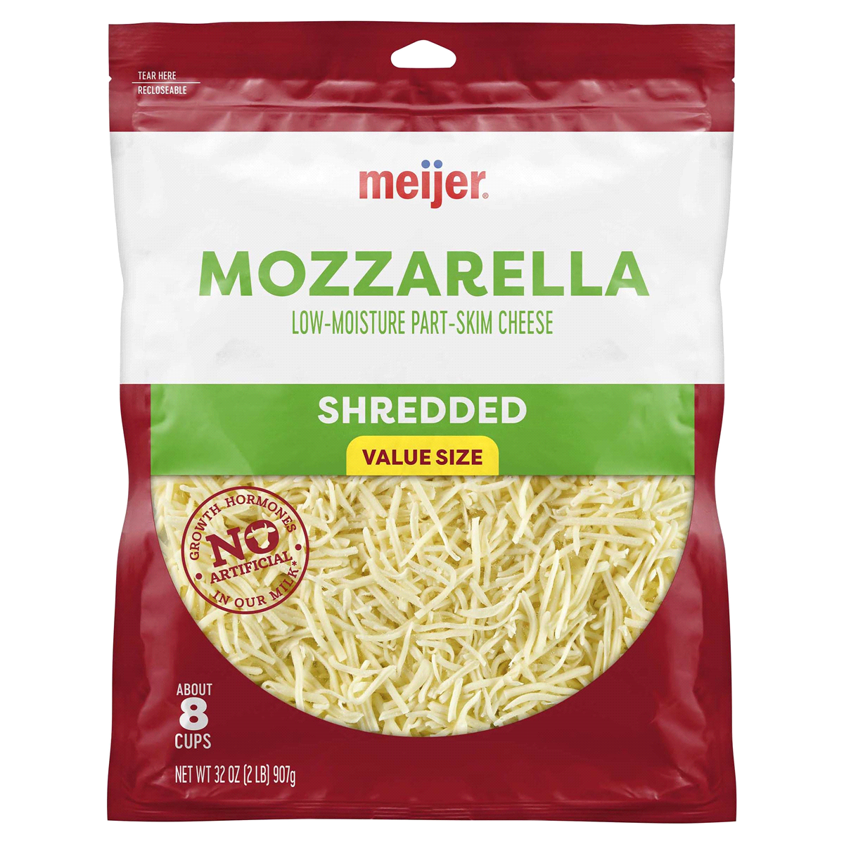 slide 1 of 2, Meijer Mozzarella Shredded Cheese, 32 oz