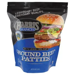 Harris Ranch 81% Lean 19% Fat Frozen Ground Beef Patties 48 oz