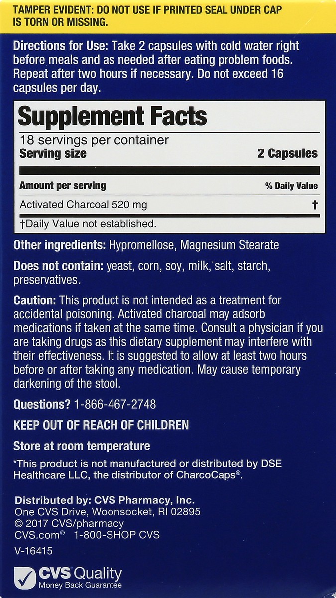 slide 7 of 12, CVS Pharmacy Activate Charcoal Capsules, 36 ct