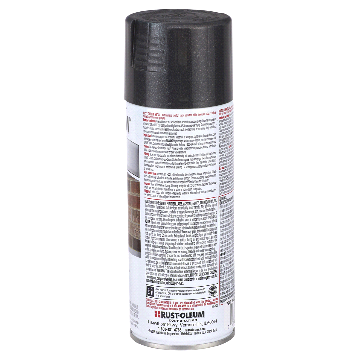 slide 9 of 9, Rust-Oleum Stops Rust Protective Metallic Finish Spray Paint 7250830, Black Night, 11 oz