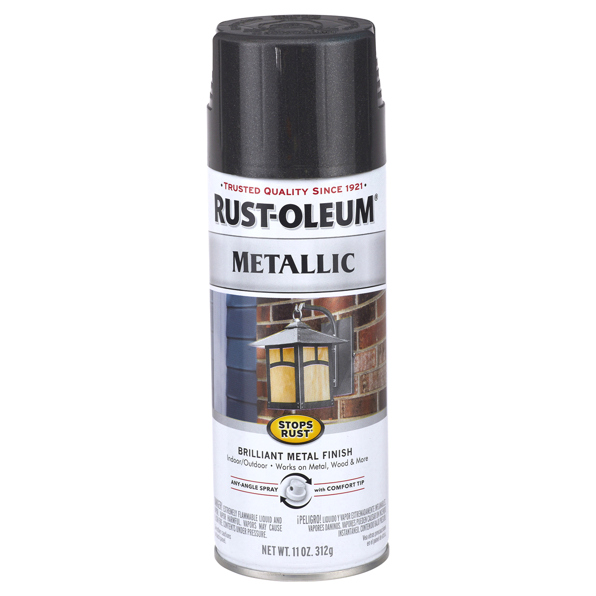 slide 1 of 9, Rust-Oleum Stops Rust Protective Metallic Finish Spray Paint 7250830, Black Night, 11 oz