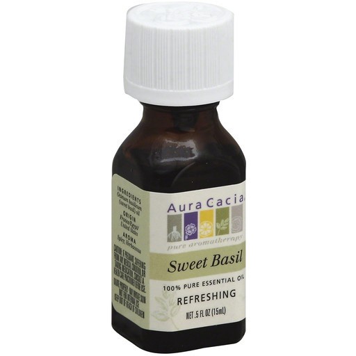 slide 1 of 1, Aura Cacia Pure Aromatherapy 100% Sweet Basil Pure Essential Oil, 0.5 fl oz