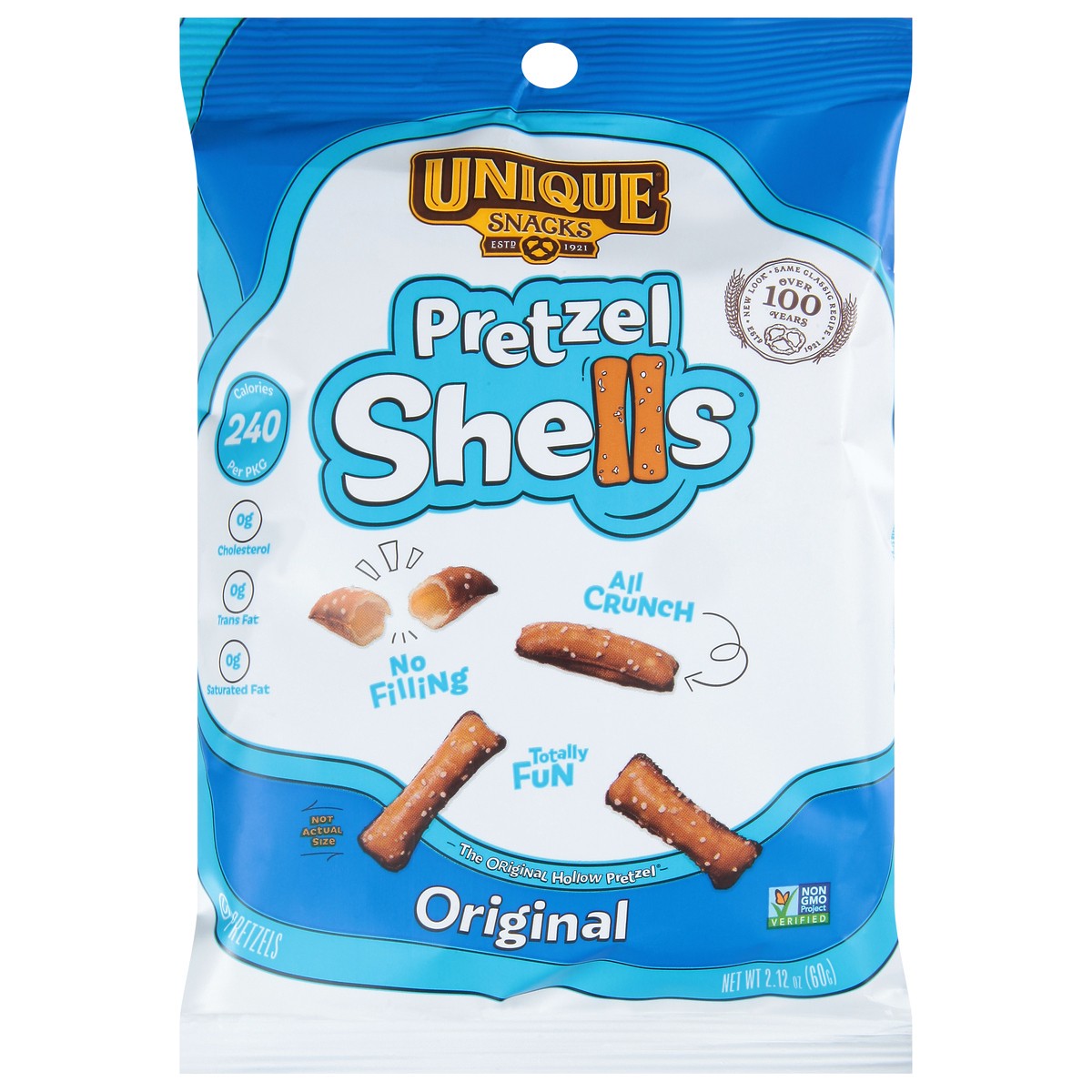 slide 1 of 9, Unique Snacks Original Pretzel Shells 2.12 oz, 2.12 oz