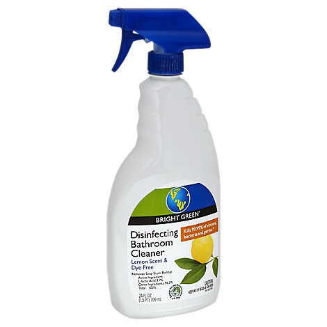 slide 1 of 1, Open Nature Bathroom Cleaner Disinfecting Lemon Scent, 24 fl oz