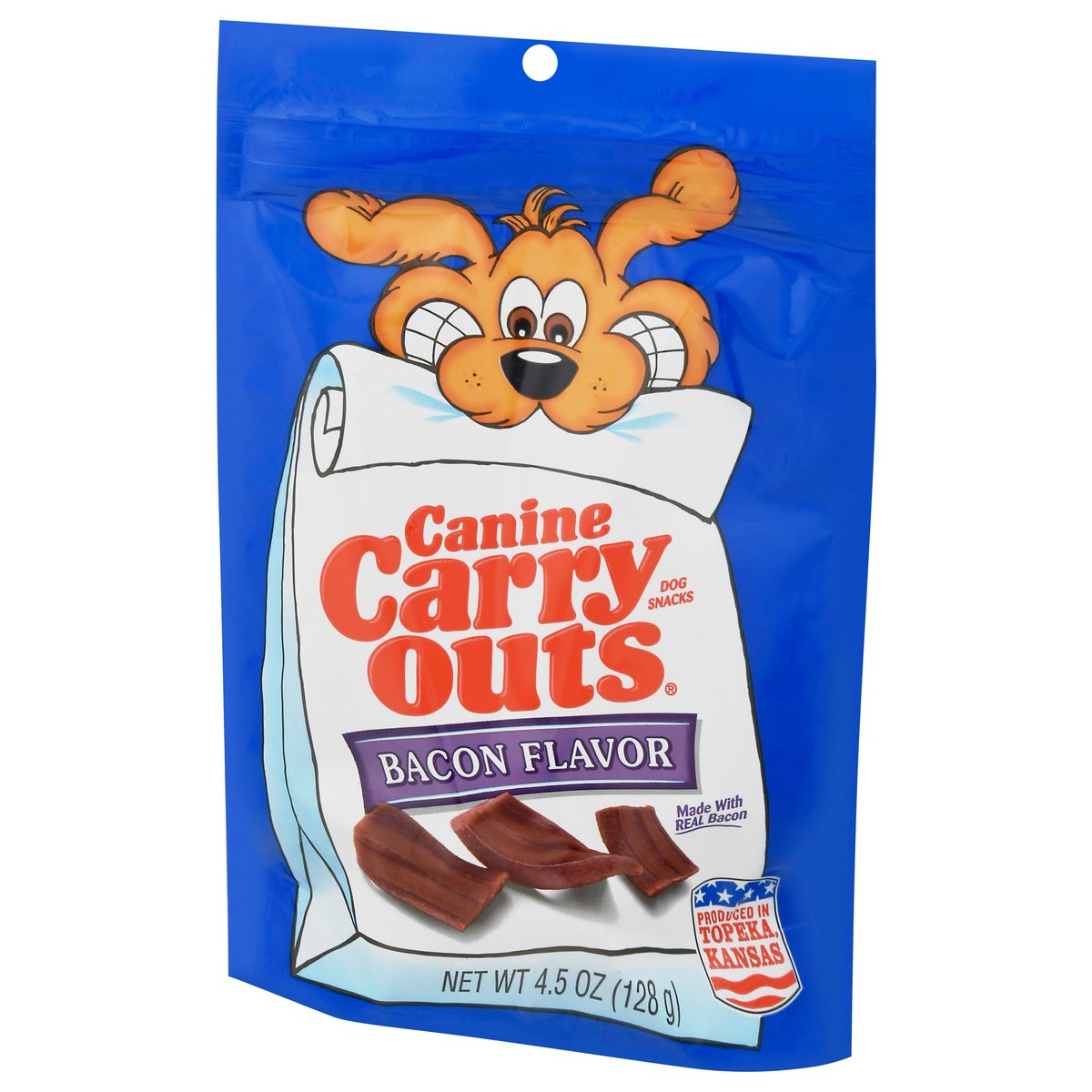 slide 4 of 9, Canine Carry Outs Bacon Flavor Dog Treats, 4.5 oz Bag, 4.5 oz
